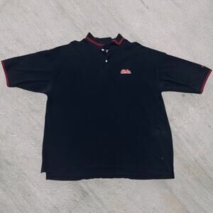 Ole miss navy polo with red stripes crable sportswear